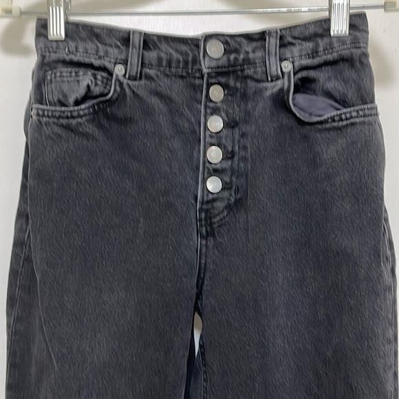 Reformation Cynthia Button Fly High Rise Straight Jeans Black Size 24 - Picture 4 of 9